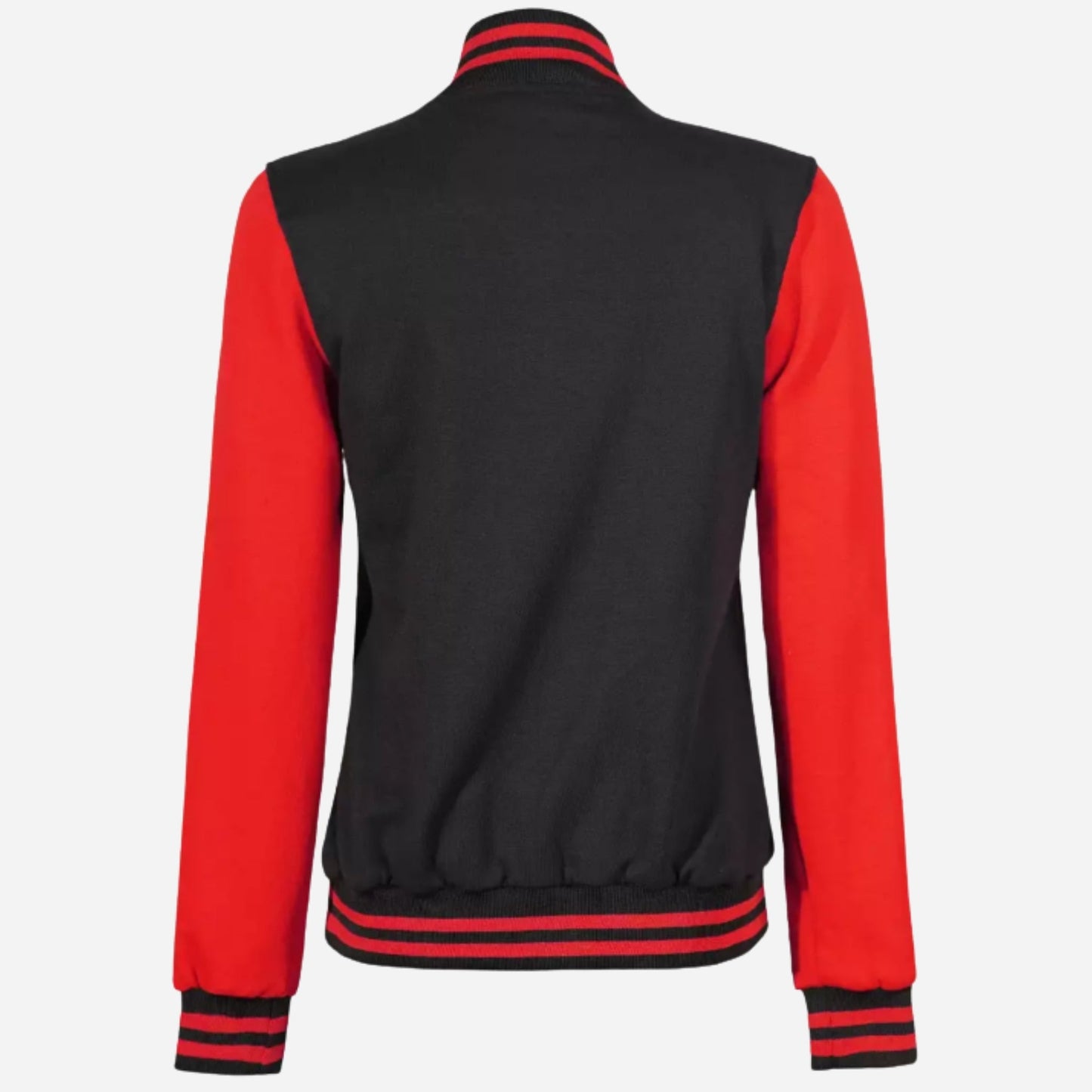 Women's Black and Red Varsity Jacket Verified Leather