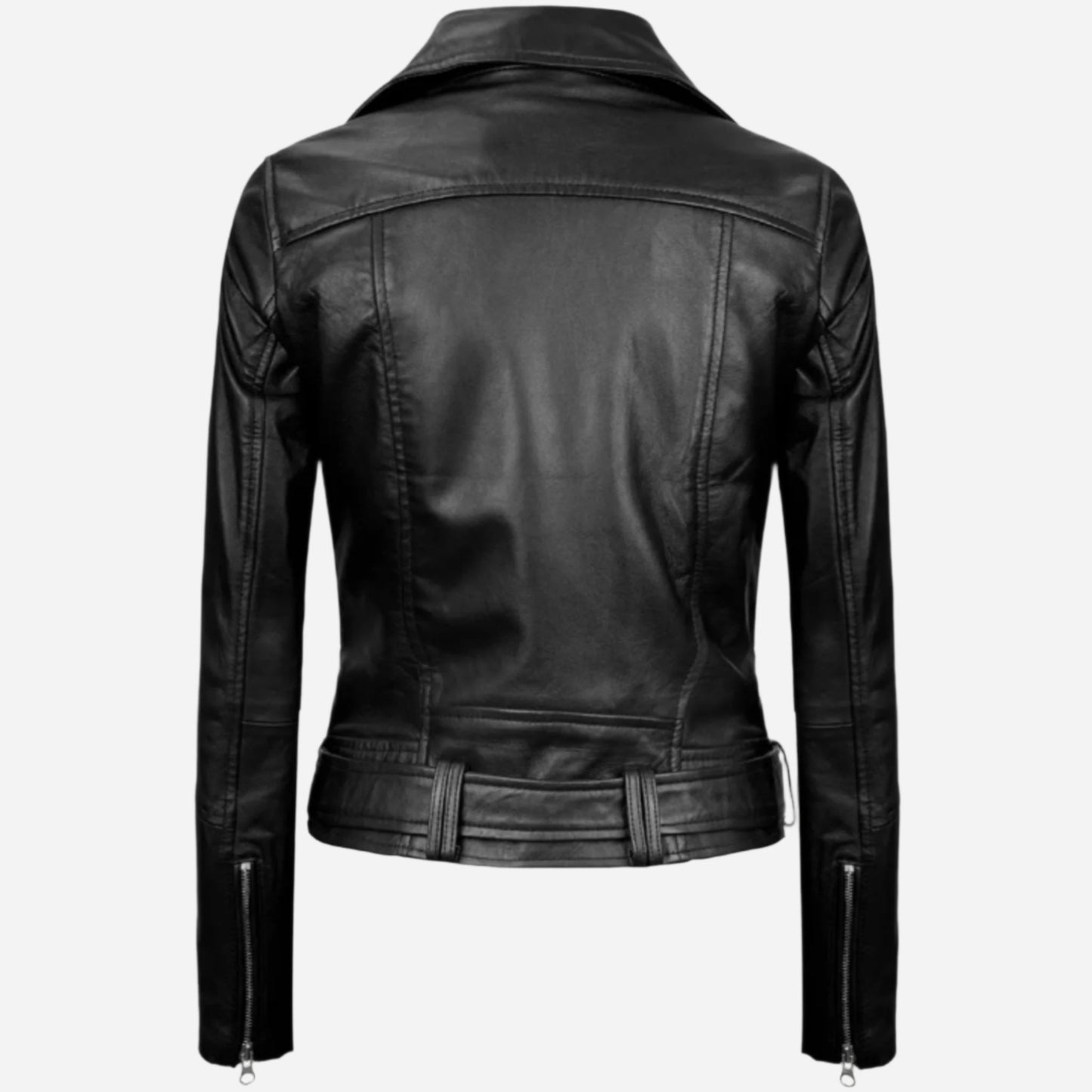 Womens Finest Leather Black Moto Jacket Verified Leather