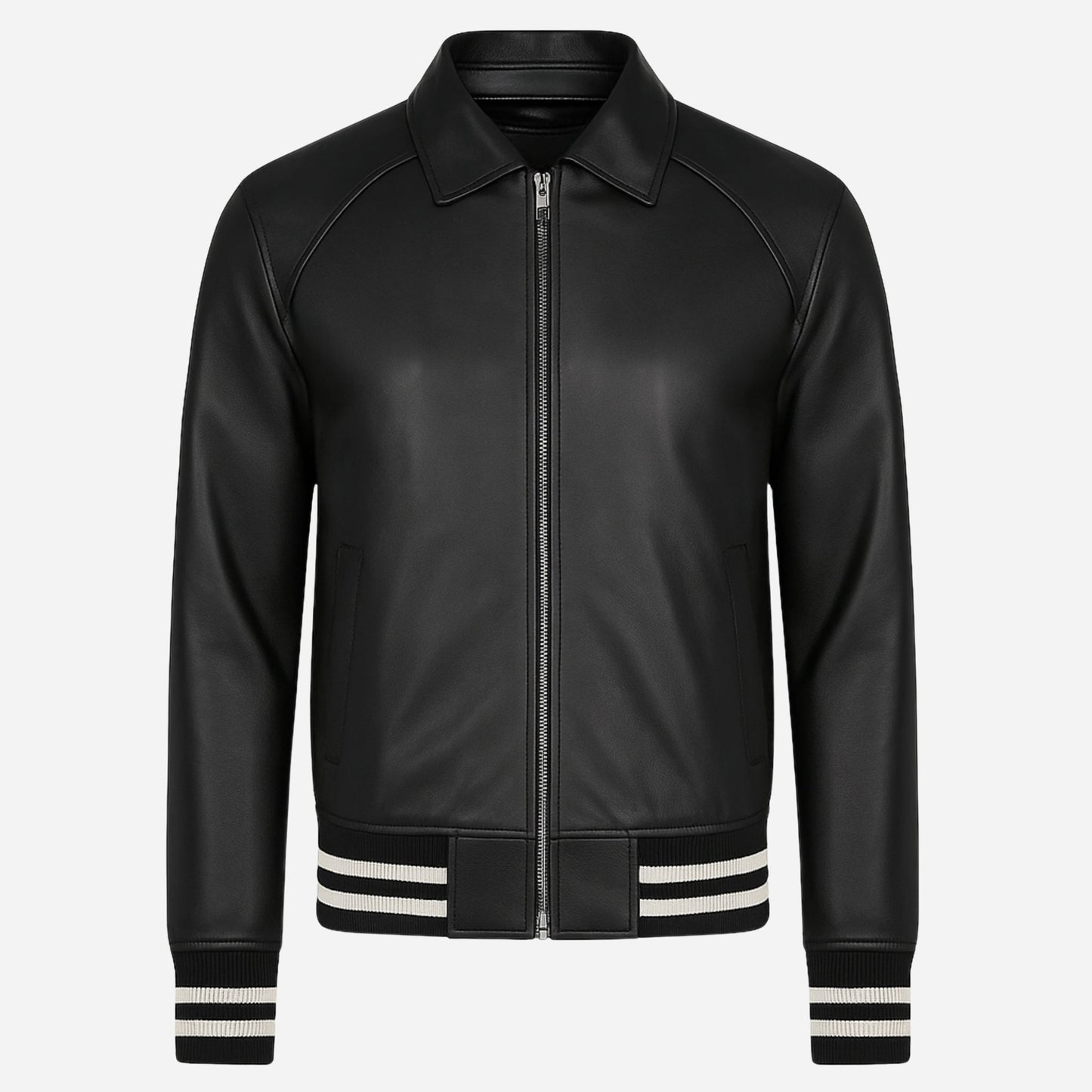 Black Leather Varsity Jacket Verified Leather