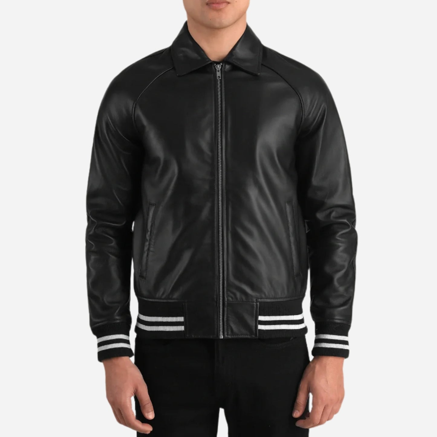 Black Leather Varsity Jacket Verified Leather