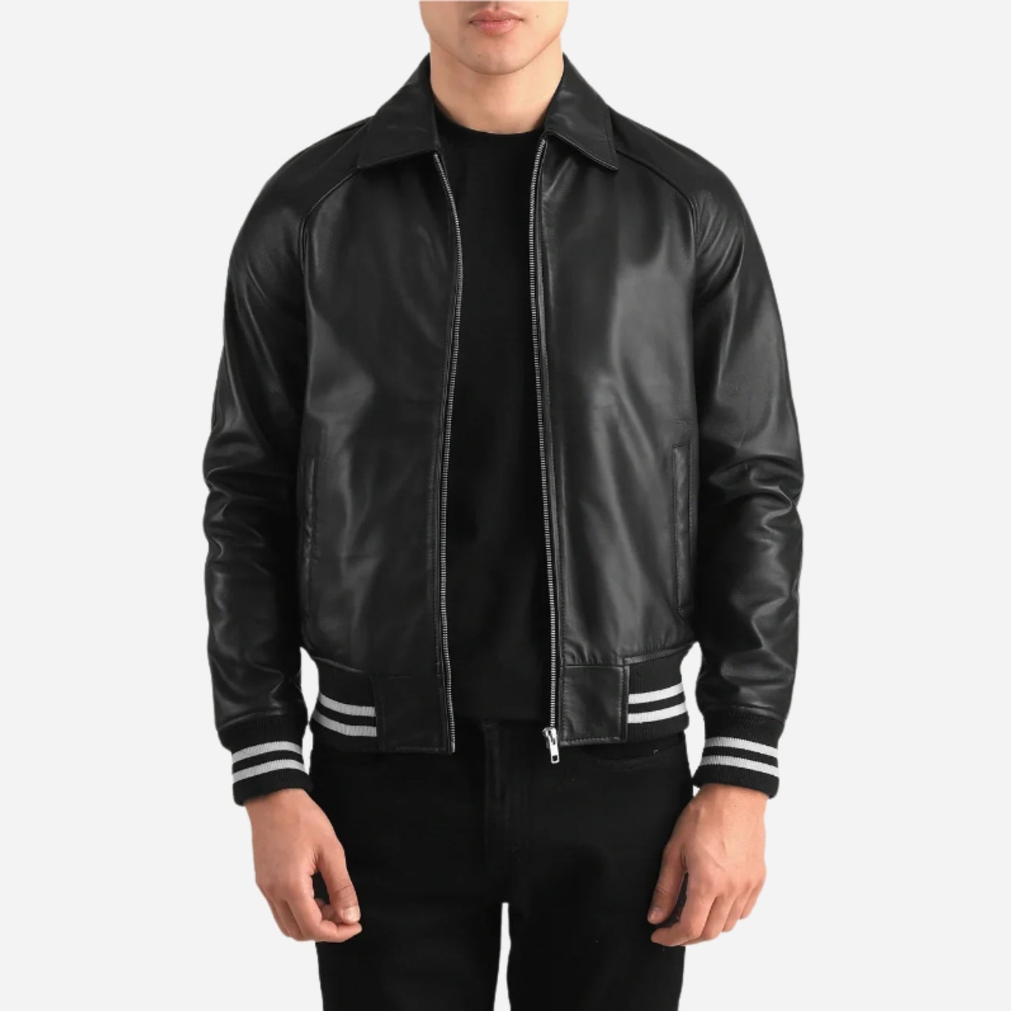 Black Leather Varsity Jacket Verified Leather