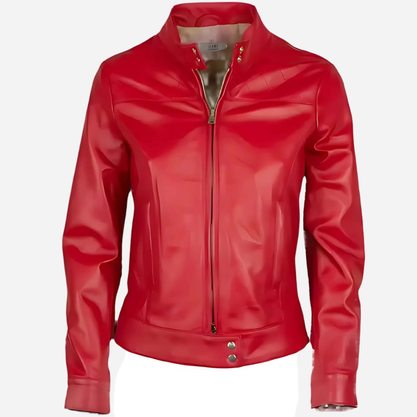 Women’s Real Leather Cafe Racer Jacket Verified Leather