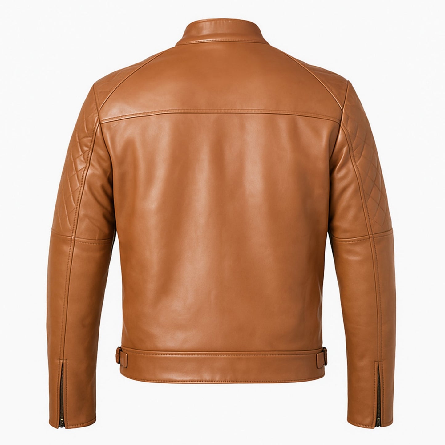 Men Classic Collar Real Leather Brown Jacket Verified Leather
