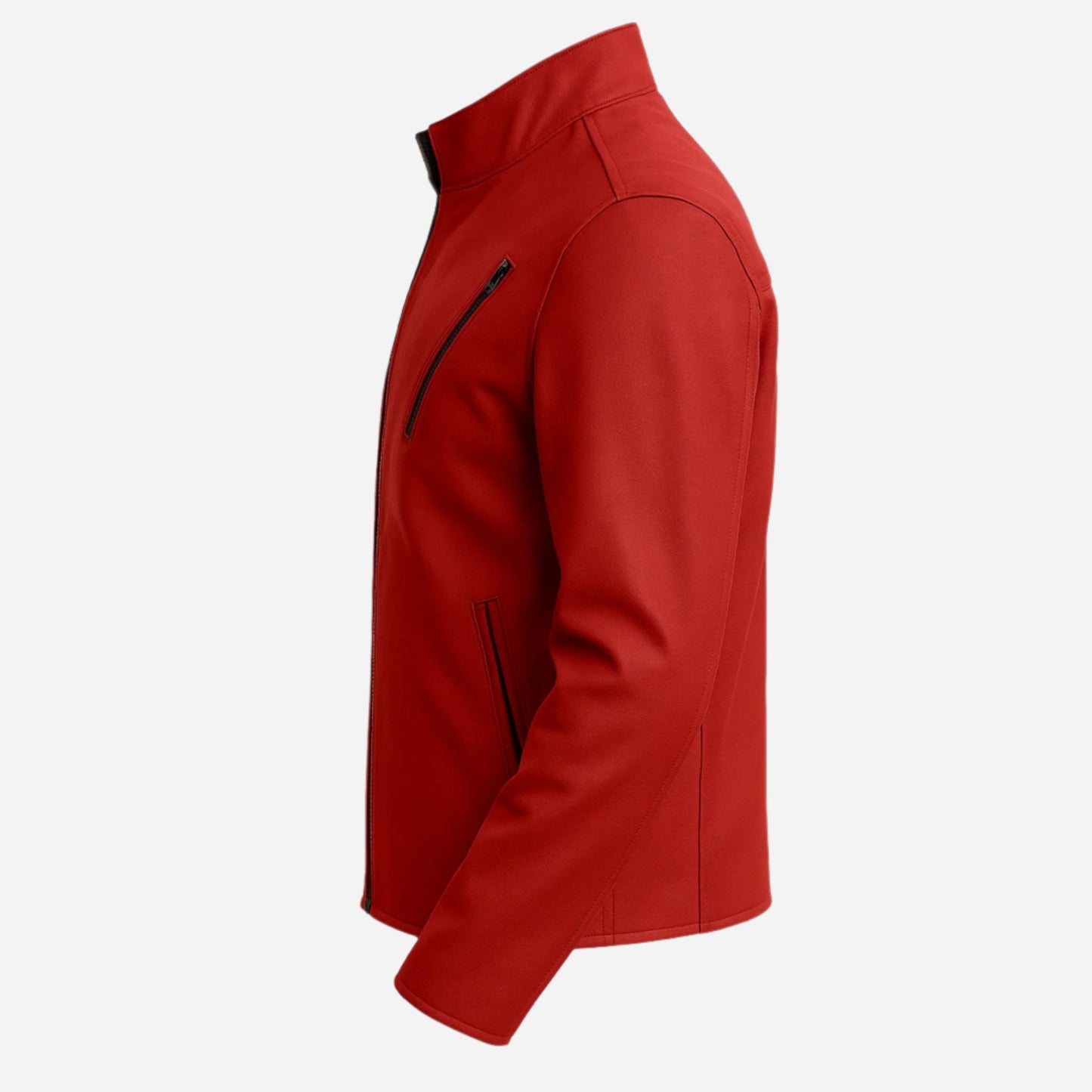 Stylish Red Men Stylish Synthetic Leather Jacket Verified Leather