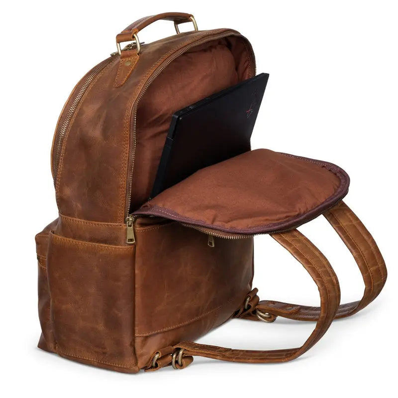 Leather Backpack Rucksack - Brown Verified Leather