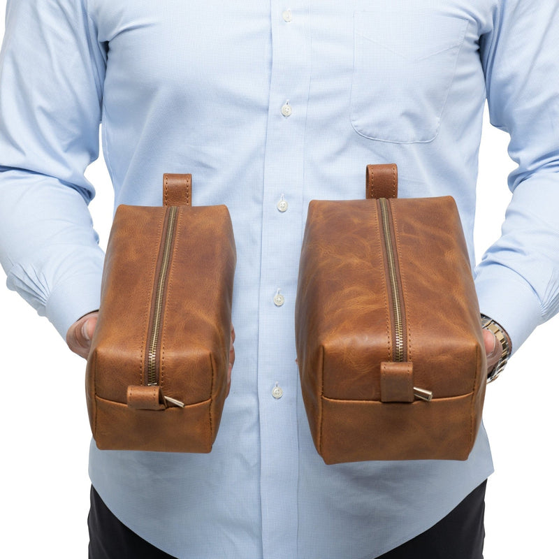 Leather Dopp Kit - Saddle Brown Verified Leather