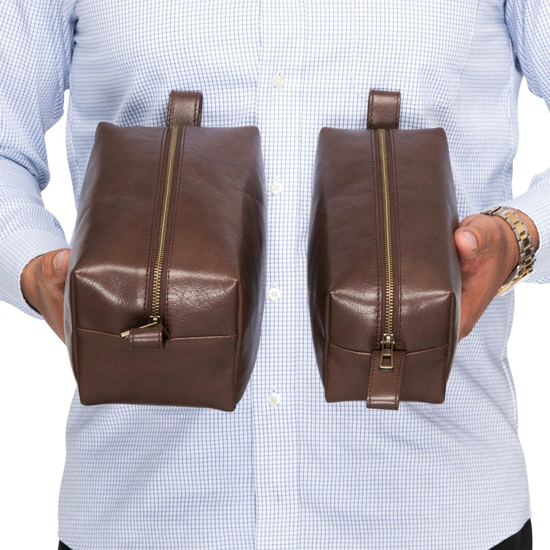 Leather Dopp Kit - Saddle Brown Verified Leather