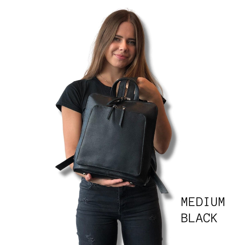 Tech Leather Backpack - Saddle