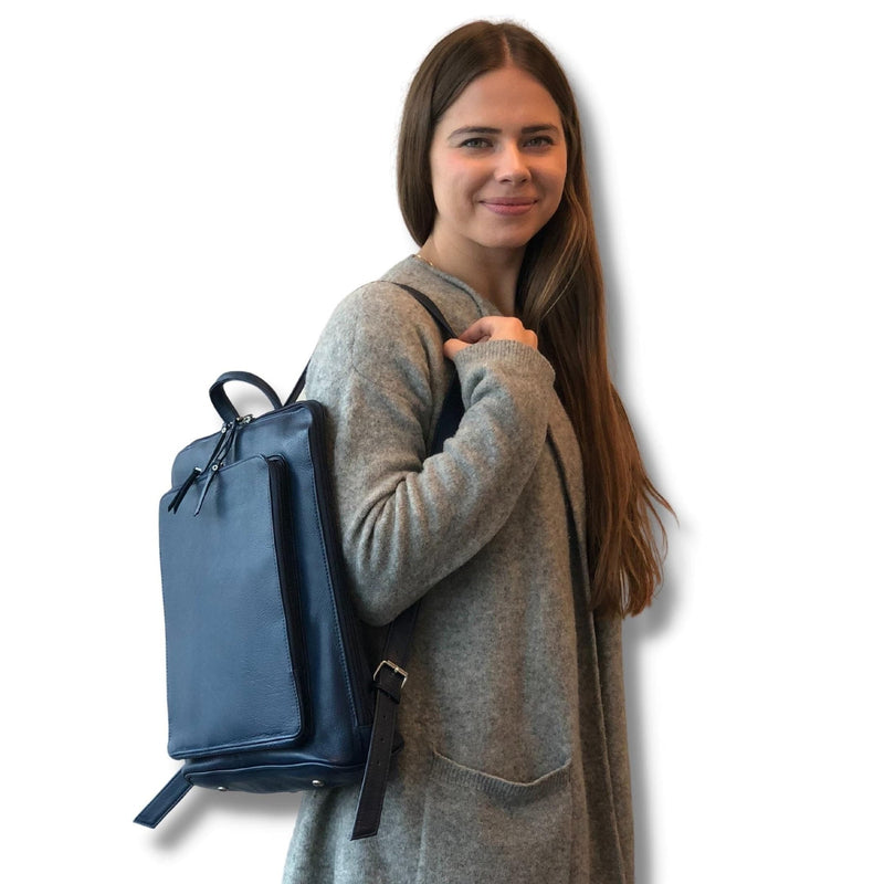 Tech Leather Backpack - Saddle