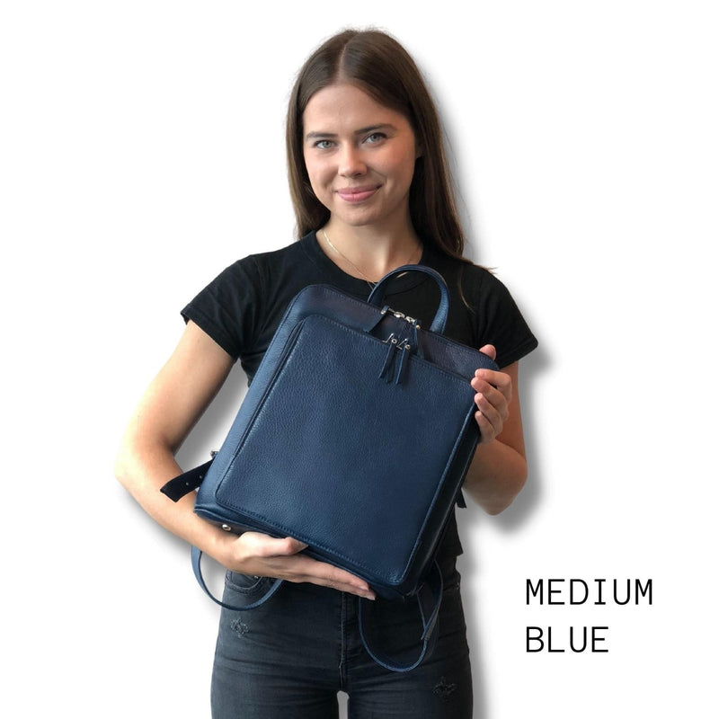 Tech Leather Backpack - Saddle
