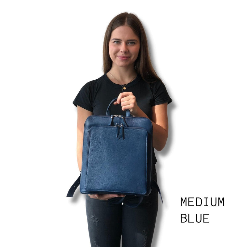 Tech Leather Backpack - Saddle