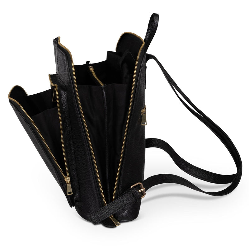 Tech Leather Backpack - Saddle