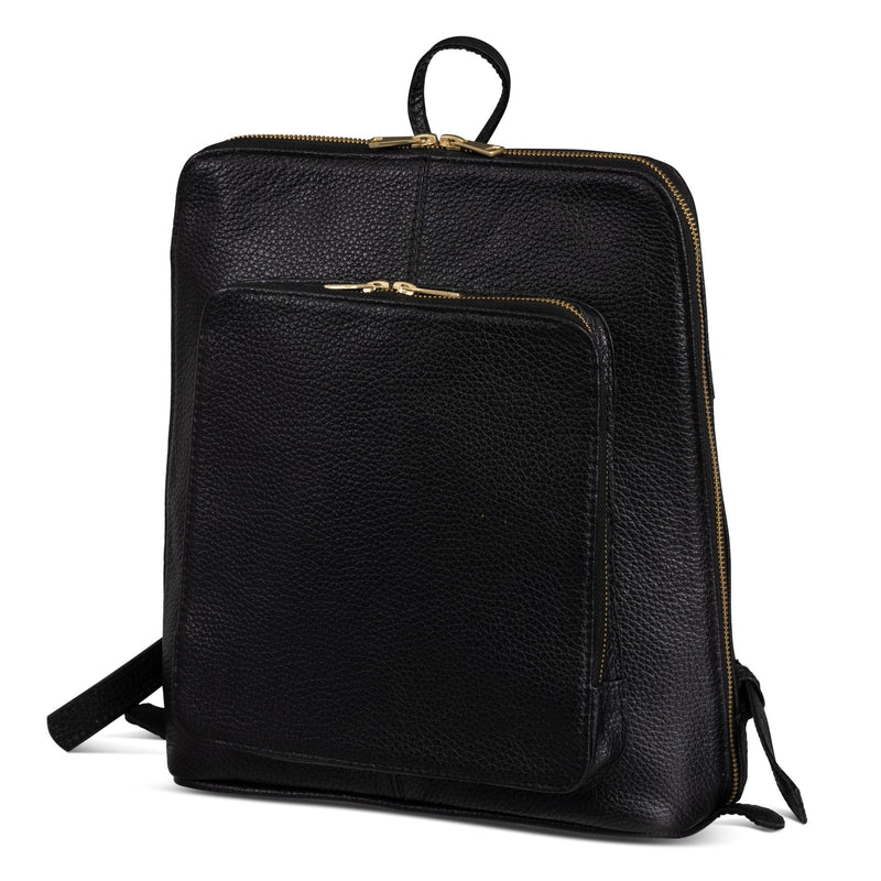 Tech Leather Backpack - Saddle