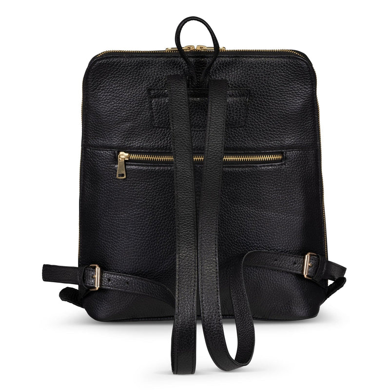 Tech Leather Backpack - Saddle