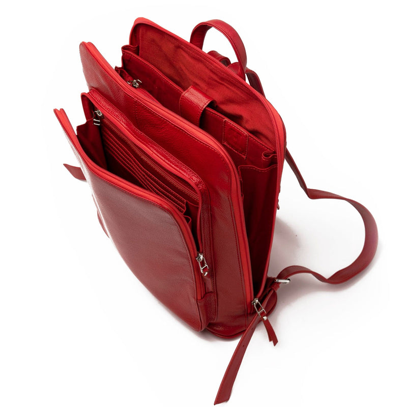 Tech Leather Backpack - Saddle