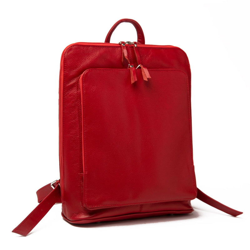 Tech Leather Backpack - Red