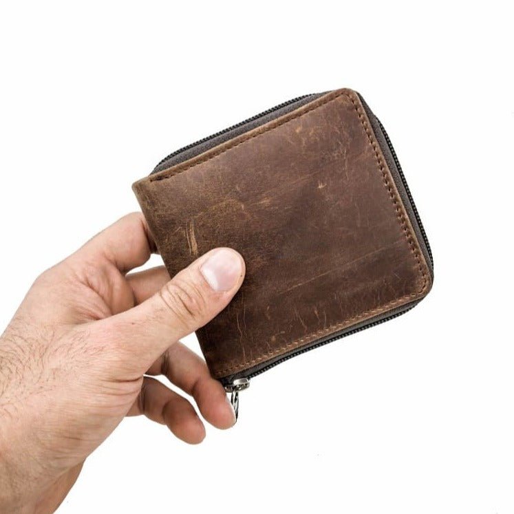 Zip-Around Leather Wallet