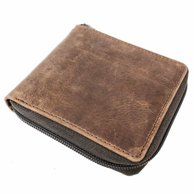 Zip-Around Leather Wallet