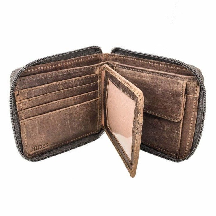 Zip-Around Leather Wallet