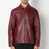 Mens Plain Red Leather Jacket