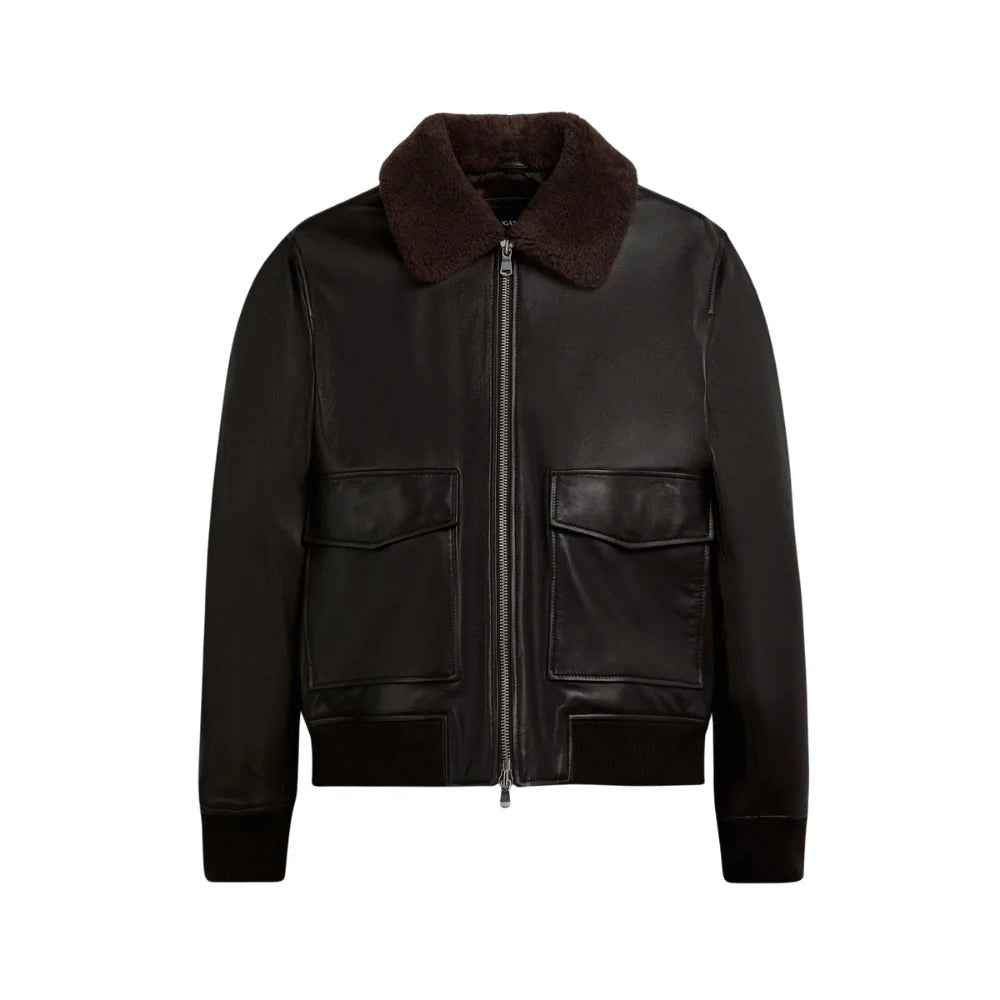 Chocolate Brown Real Leather Biker Jacket