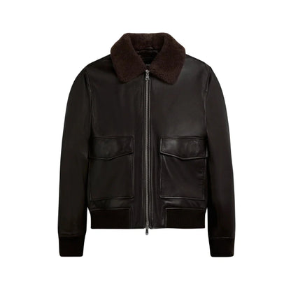 Chocolate Brown Real Leather Biker Jacket