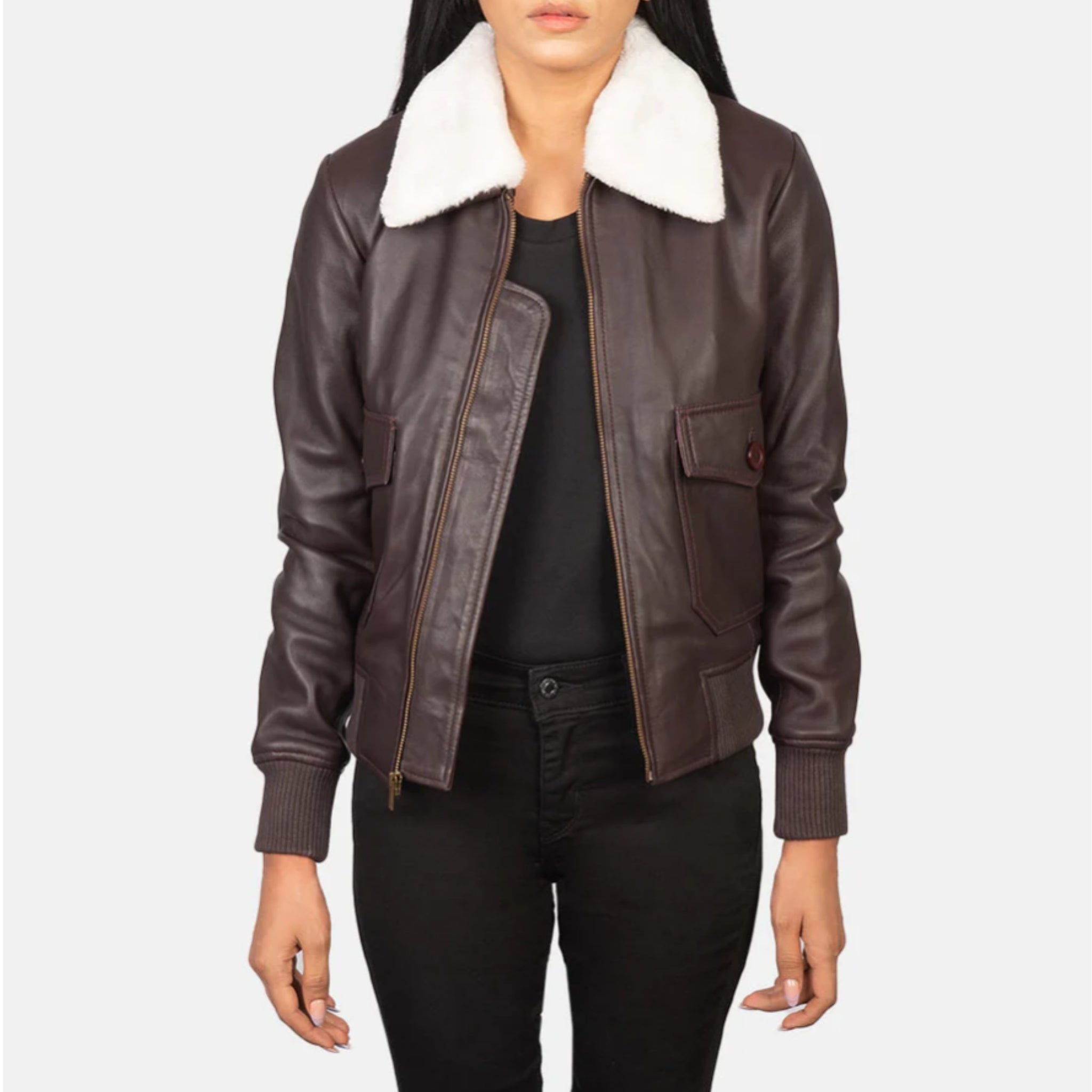 Maroon Leather Bomber Jacket Verified Leather