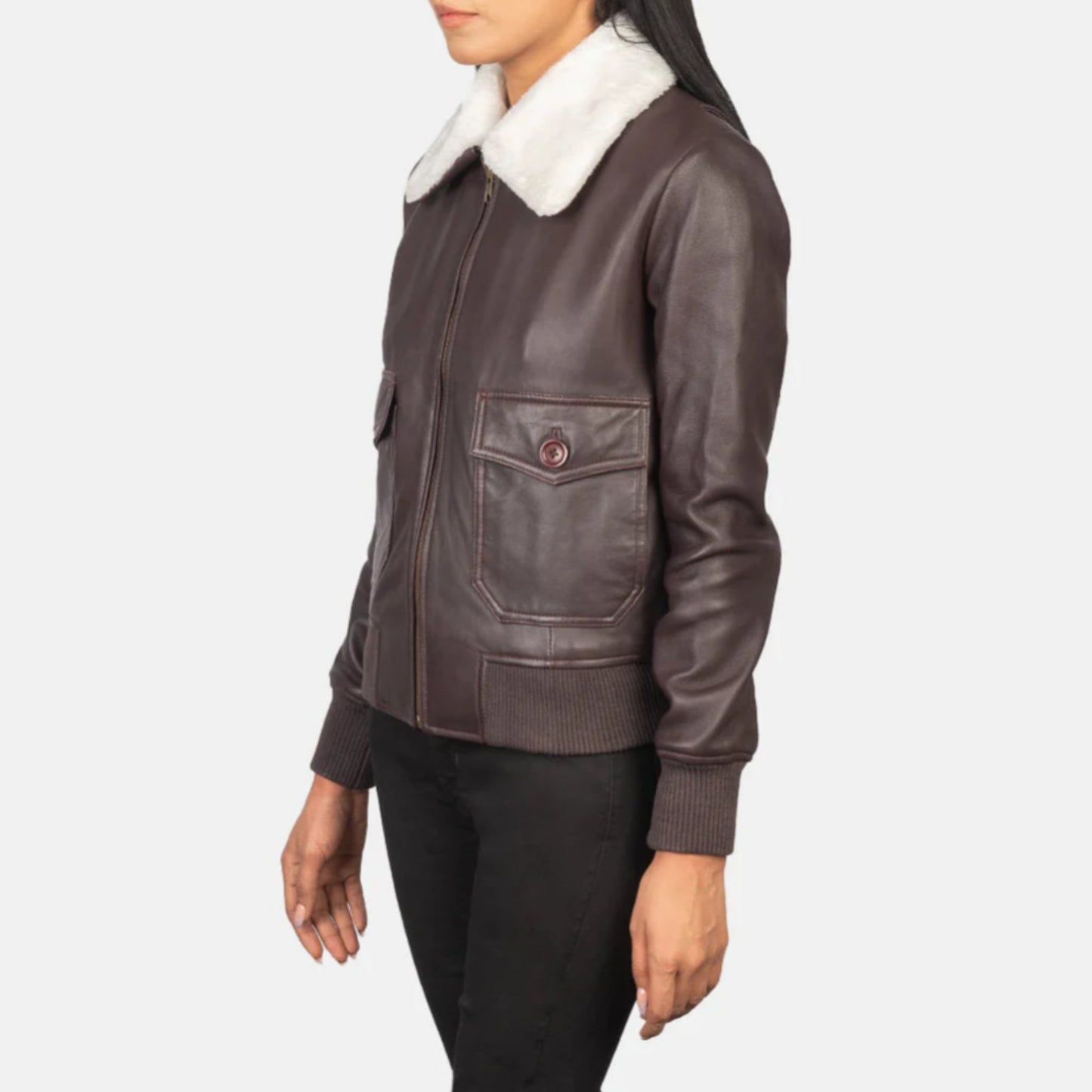 Maroon Leather Bomber Jacket Verified Leather