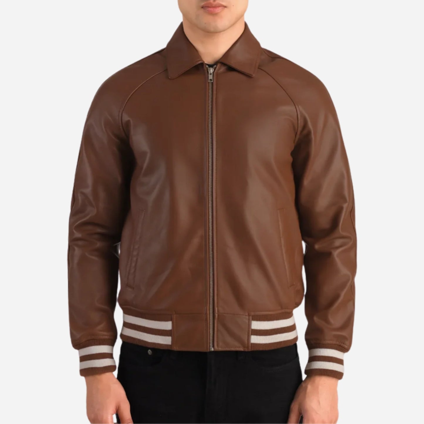 Brown Leather Varsity Jacket Verified Leather