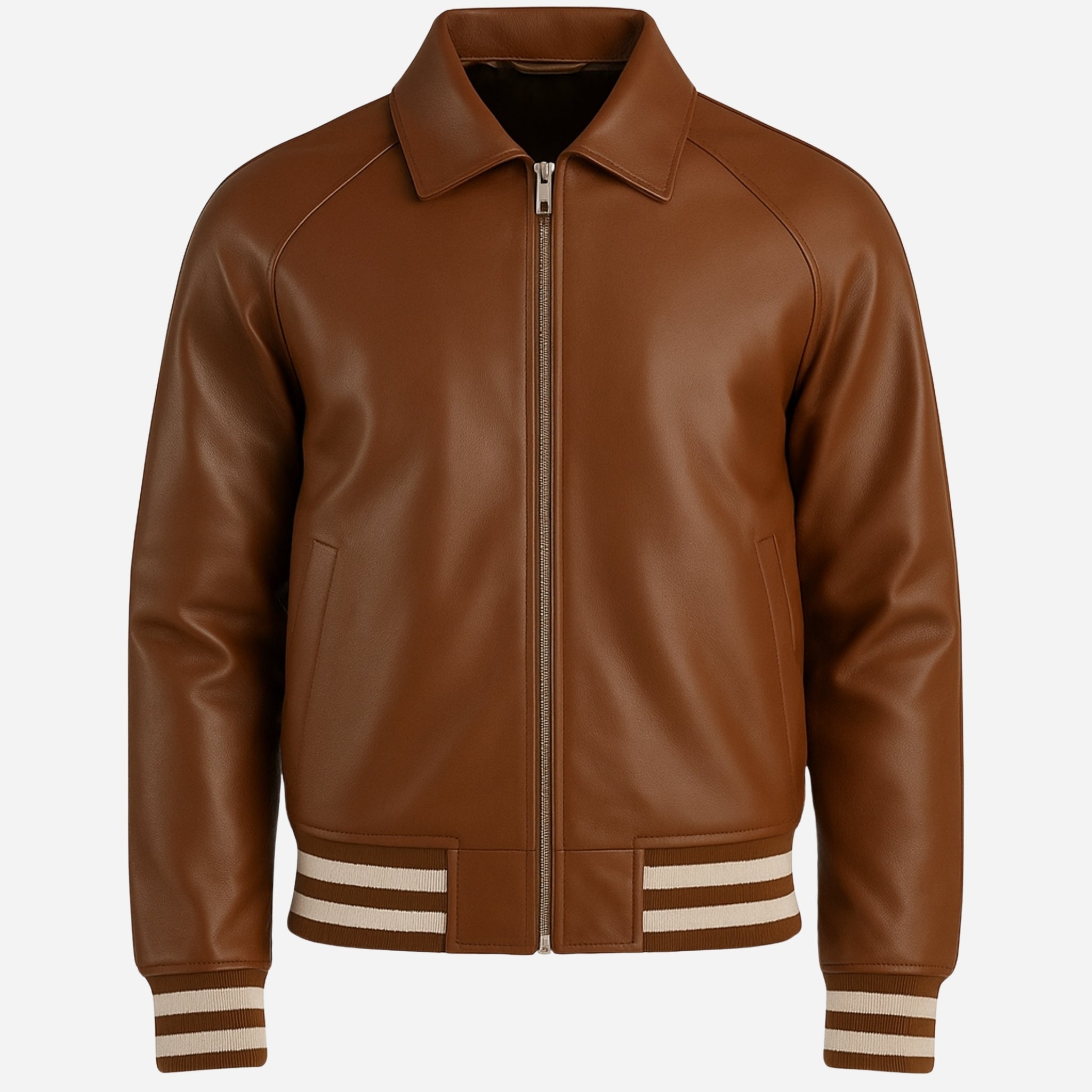 Brown Leather Varsity Jacket Verified Leather