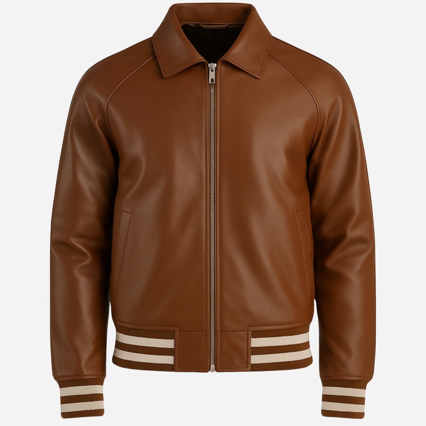 Brown Leather Varsity Jacket Verified Leather