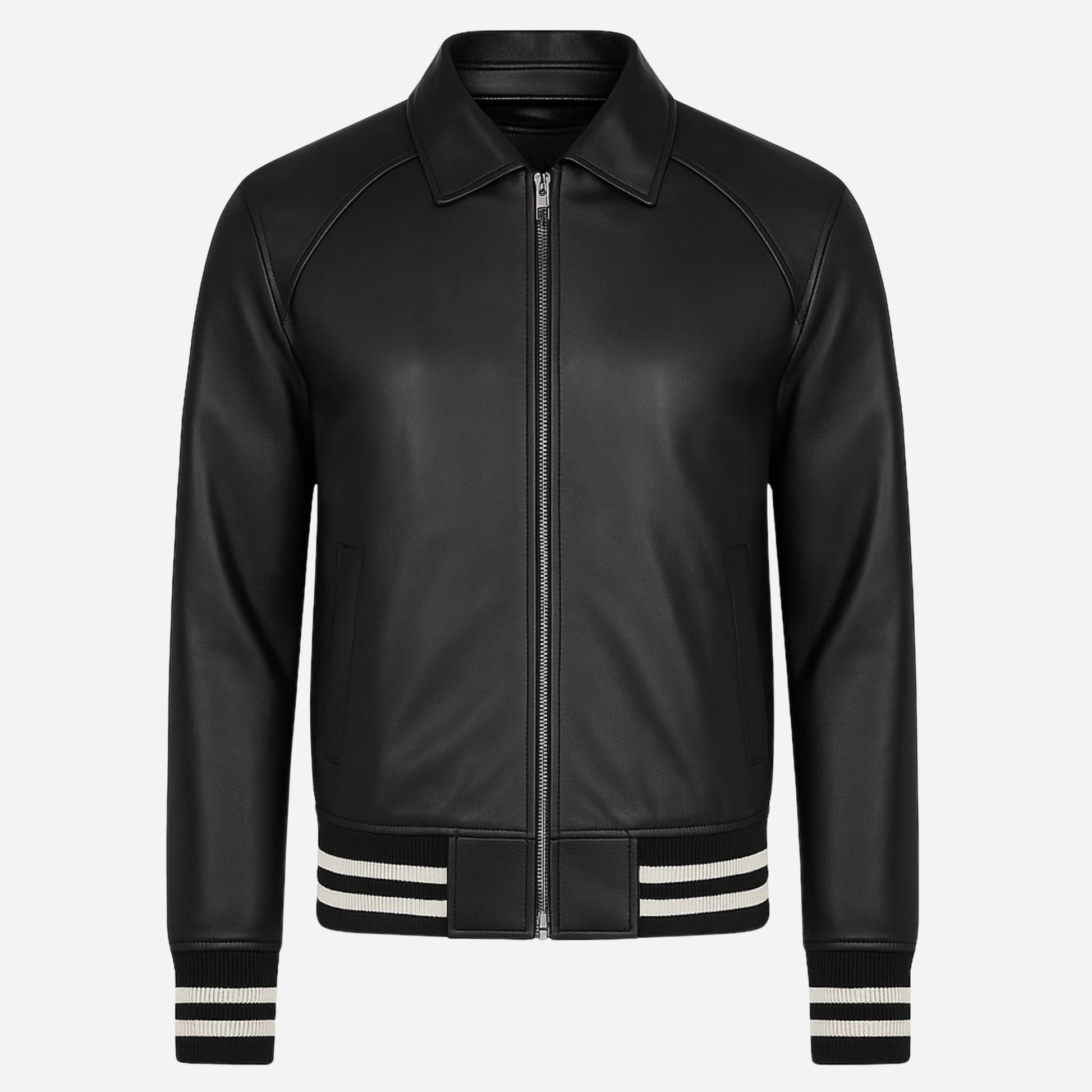 Black Leather Varsity Jacket Verified Leather