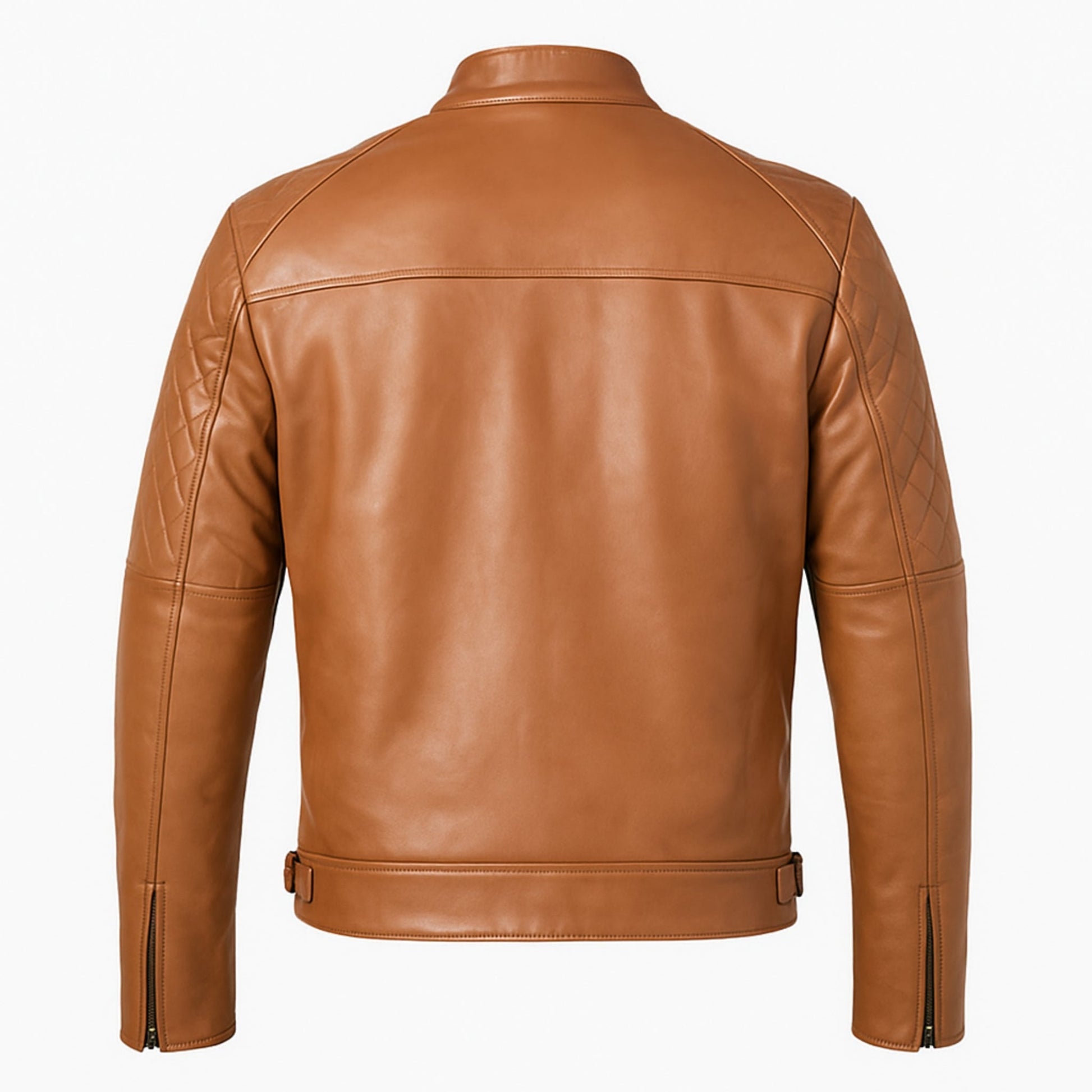 Men Classic Collar Real Leather Brown Jacket Verified Leather