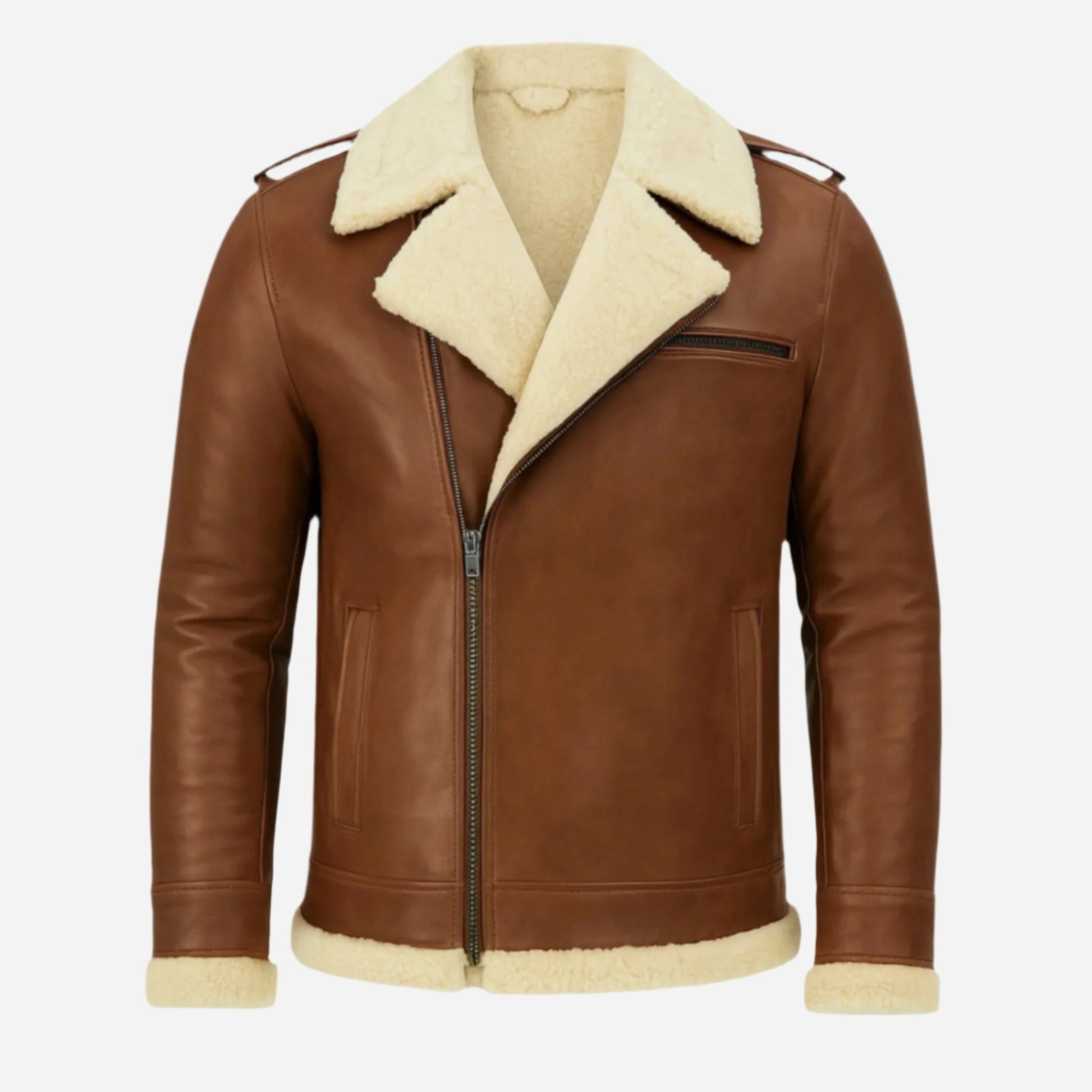 Men’s Air Force Aviator Shearling Leather Jacket Verified Leather