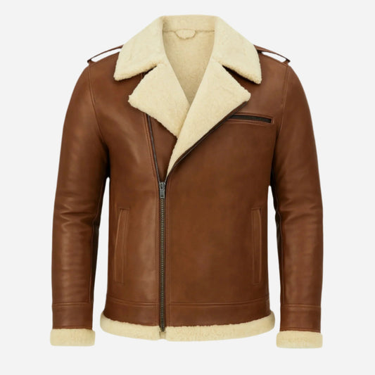 Men’s Air Force Aviator Shearling Leather Jacket Verified Leather