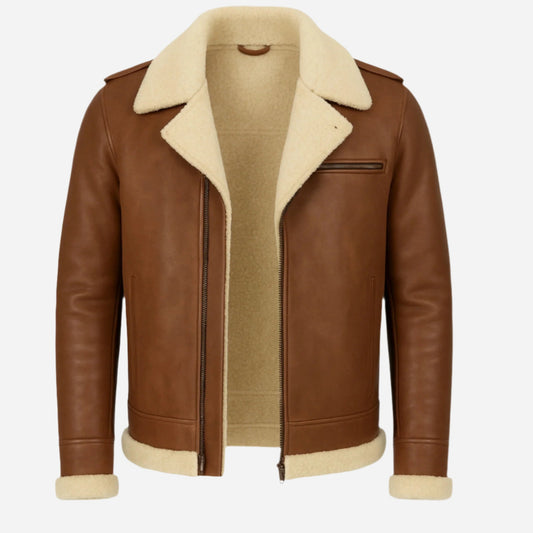 Men’s Air Force Aviator Shearling Leather Jacket Verified Leather