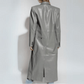 Karen Grey Double Breasted Women’s Leather Trench Coat