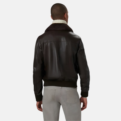 Chocolate Brown Real Leather Biker Jacket
