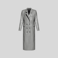 Karen Grey Double Breasted Women’s Leather Trench Coat