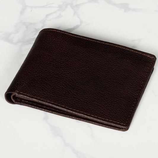 6 Cards Leather Wallet - Dark Brown Verified Leather