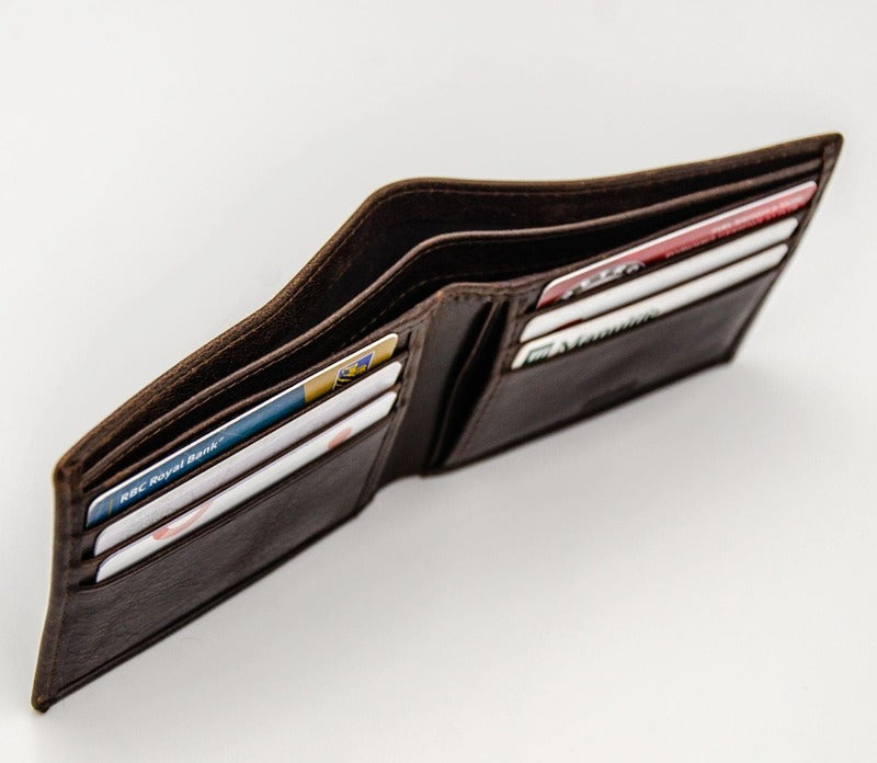 6 Cards Leather Wallet - Serena Brown Verified Leather
