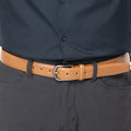 Single-Stitch Leather Belt - Tan