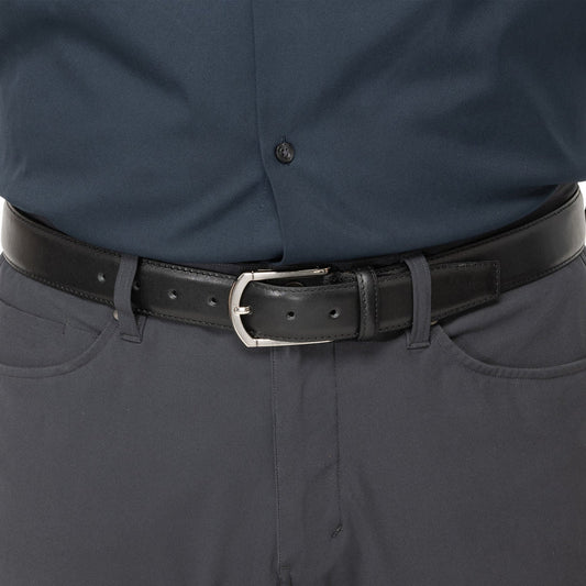 Single-Stitch Leather Belt - Black Verified Leather