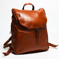 Student Leather Backpack - Tan