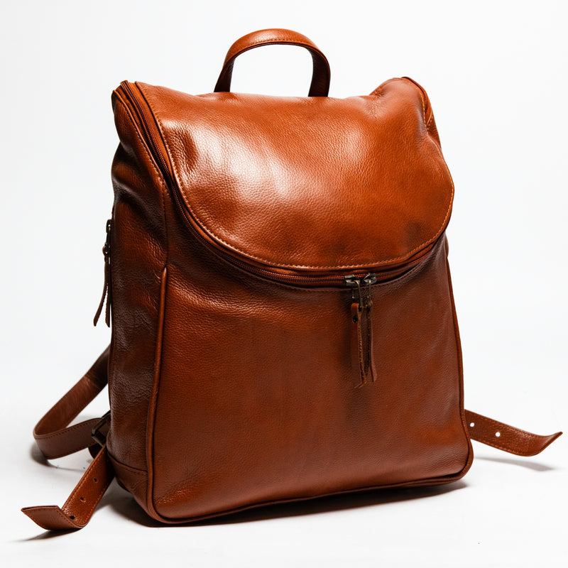 Student Leather Backpack - Red Verified Leather
