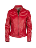 Women’s Real Leather Cafe Racer Jacket