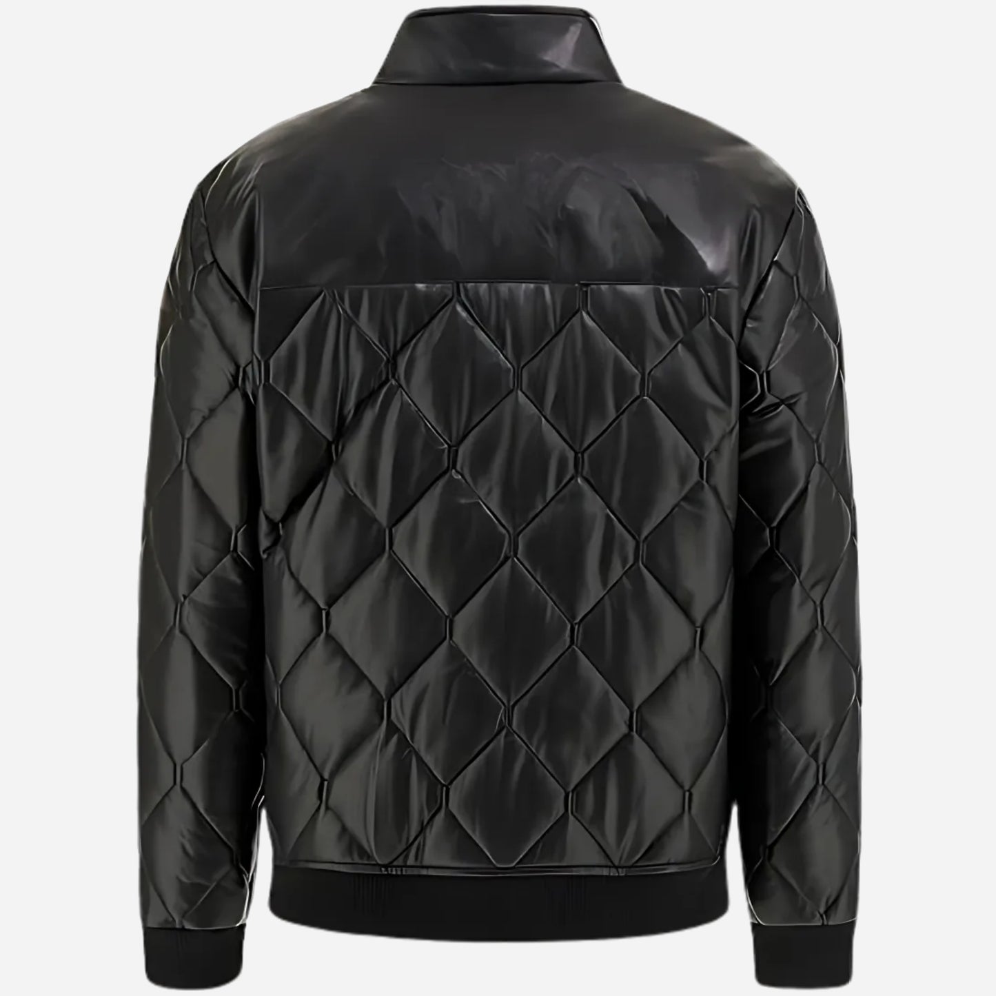 Men's Quilted Faux Leather Jacket