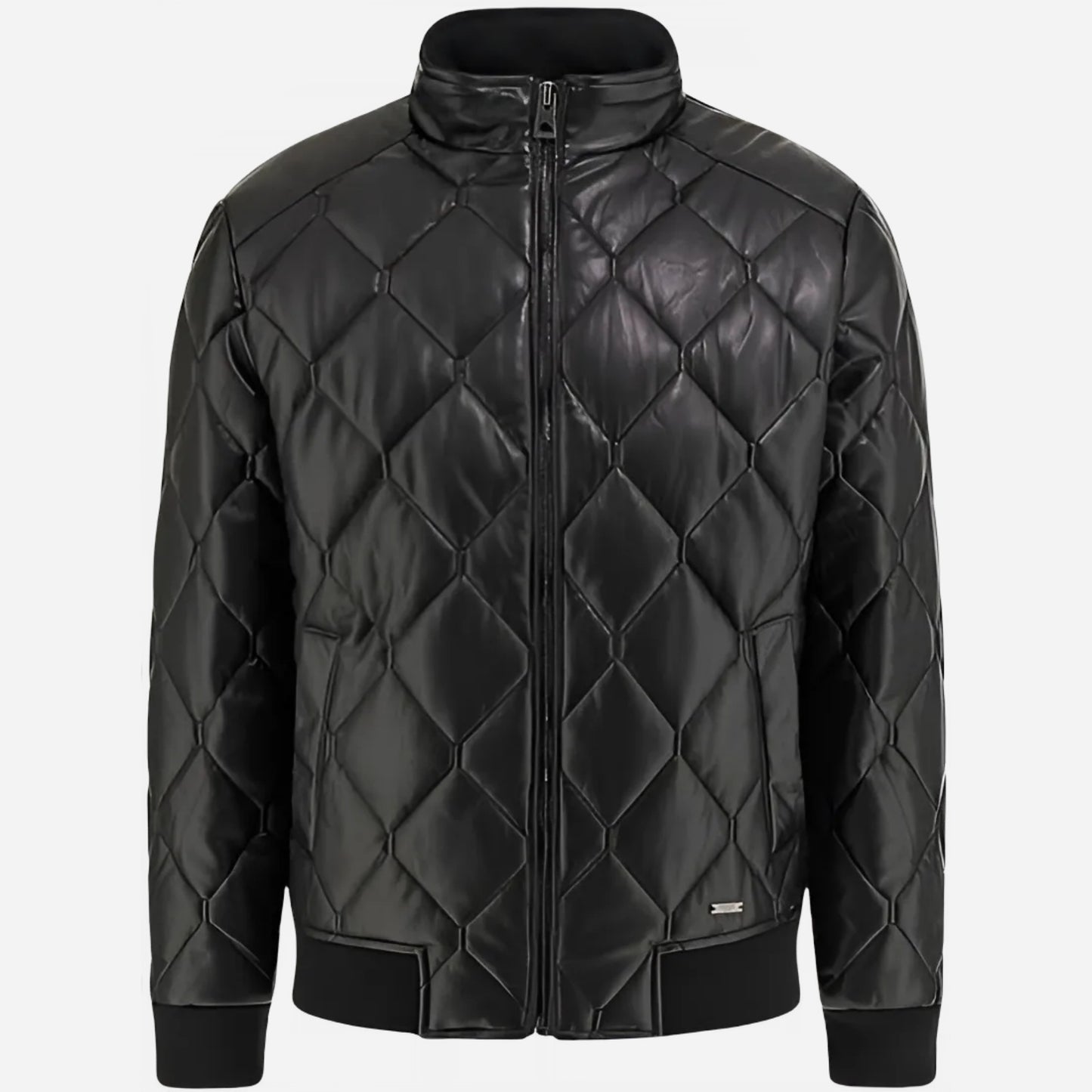 Men's Quilted Faux Leather Jacket