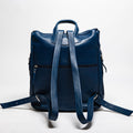 Student Leather Backpack - Blue