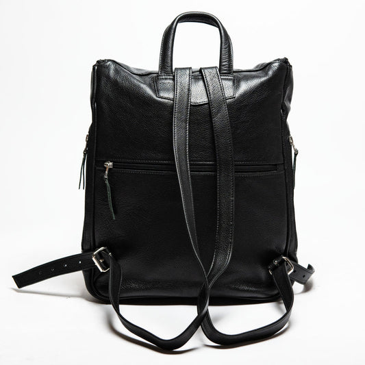 Student Leather Backpack - Black Verified Leather